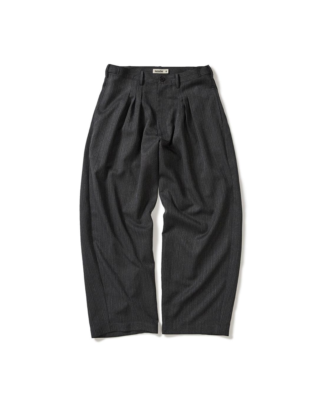 Herringbone pleat pants / Charcoal
