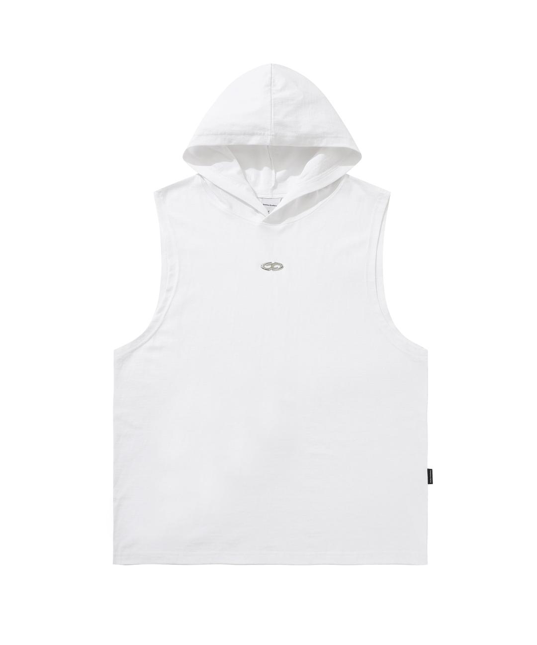 SYMBOL LOGO HOOD SLEEVELESS_WH