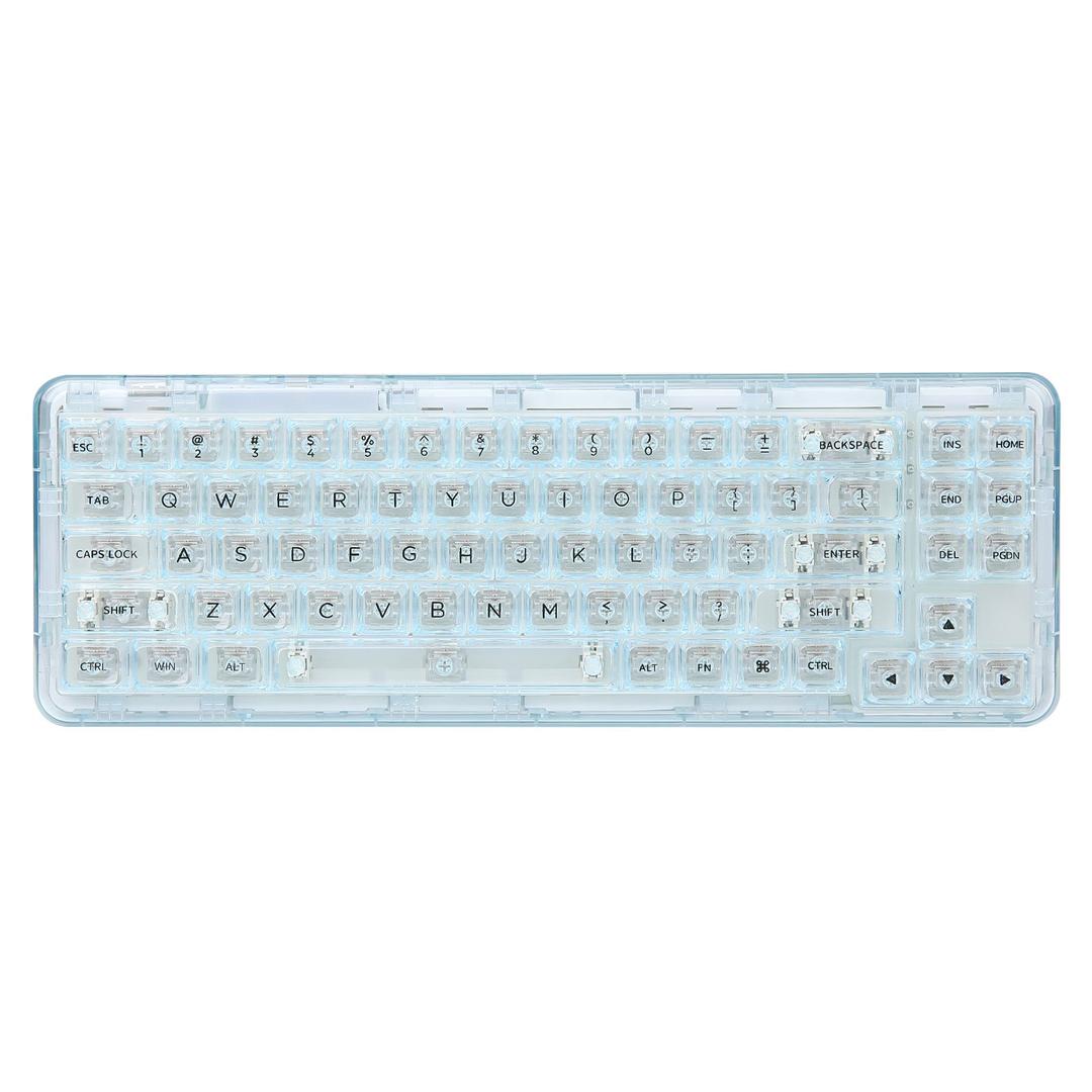 YUNZII X71 Transparent Wireless Gasket Mechanical Keyboard - Blue / Crystal Switch