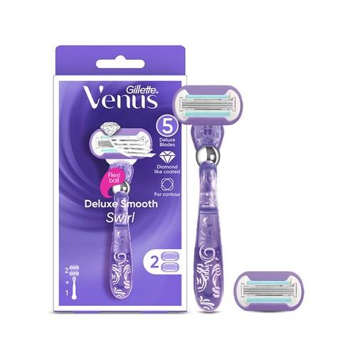 Venus 스월 여성용 면도기 + 면도날 2p 세트, 1세트 - 여성면도기 | 쿠팡