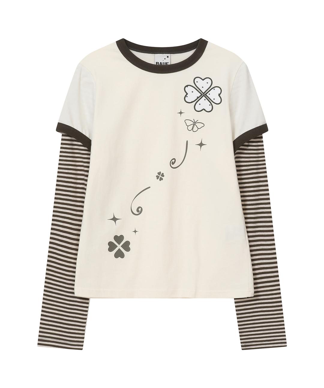 클로버 레이어드 슬림핏 롱슬리브 [아이보리]