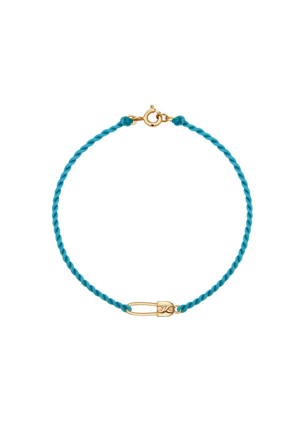 [G] Safety Pin Silk Bracelet_Bluegreen