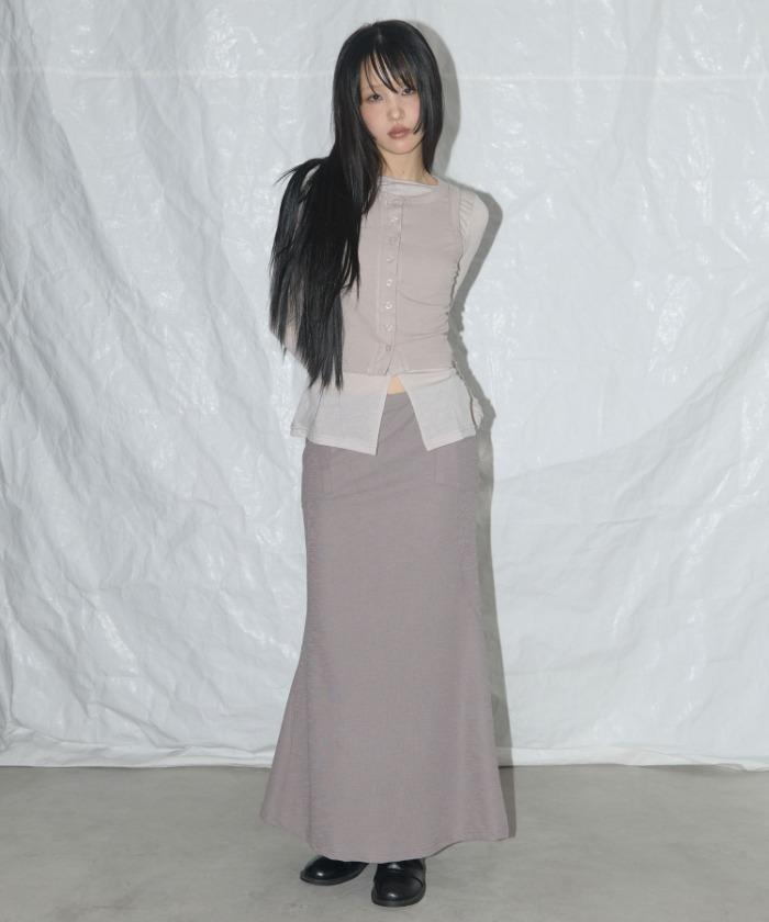 [99-DAY] CUT OUT MERMAID LONG SKIRT (BROWN) F25QD897