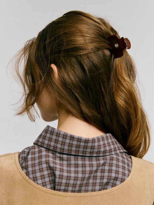 cellulose hair claw - burgundy (S)