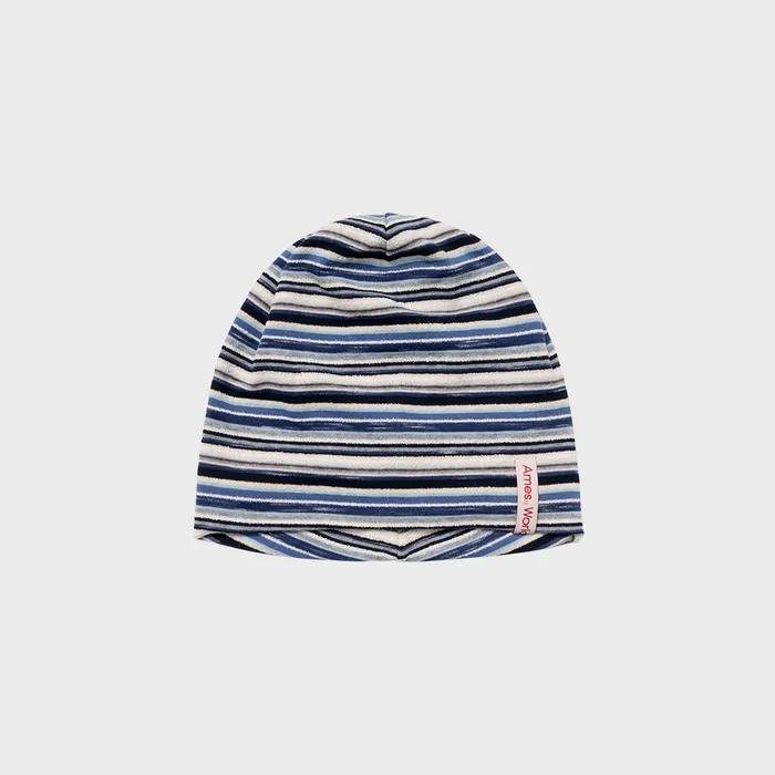 SOFT STRIPE BEANIE BLUE