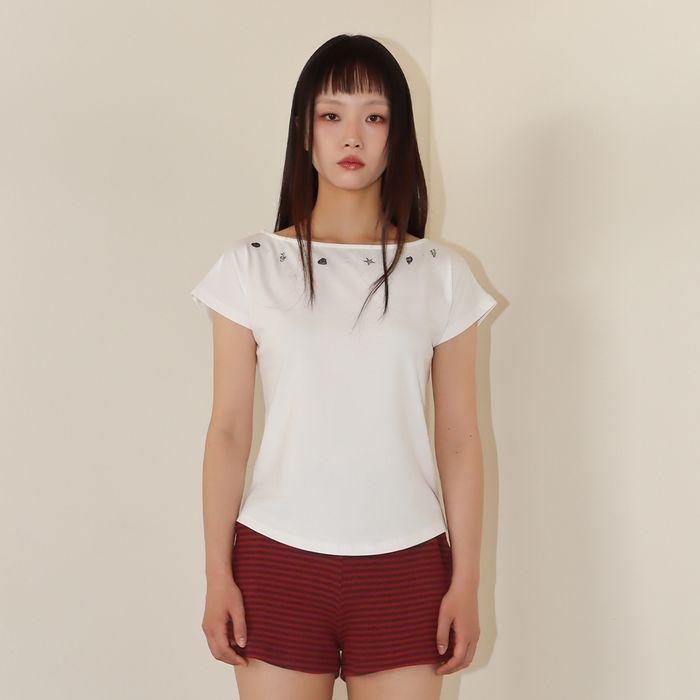 [2차] SHELL CAP SLEEVE T (WHITE)