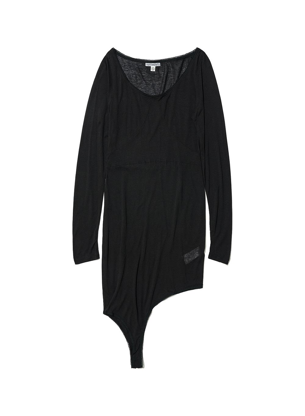[WOMEN] TRANSFORM LAYERED JERSEY LONG SLEEVE DRESS_BLACK