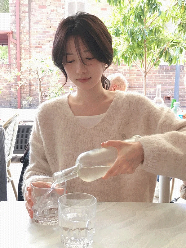 [여리핏💗] 헤어리 톤믹스 브이넥니트 - 6 color