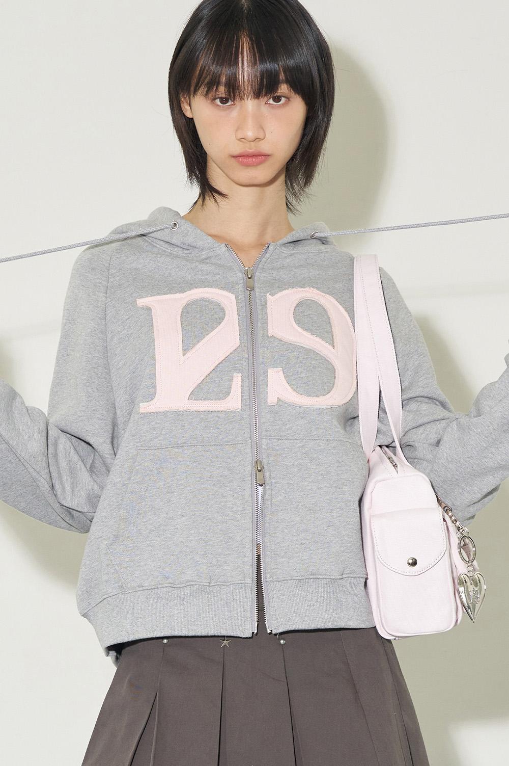 [사이즈 M-9/30일, L-10/14일 예약배송] 129 로고 패치 후드 집업 라이트그레이