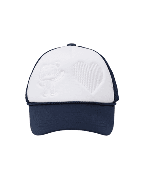 HEART PANDA MESH CAP (NAVY)