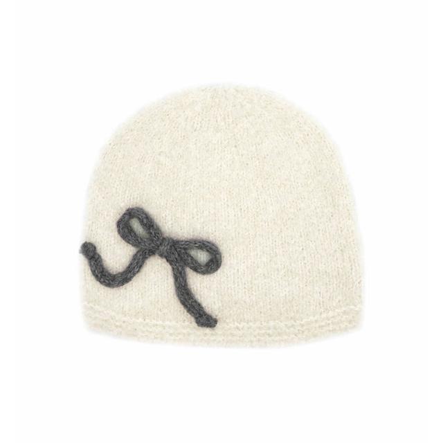 [SSESEB] Ribbon Lettering Beanie - Ivory