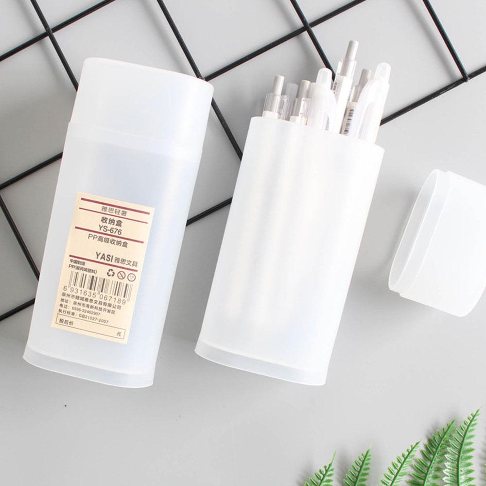 스탠딩 펜슬 케이스 뚜껑 무지필통 반투명 플라스틱 필통