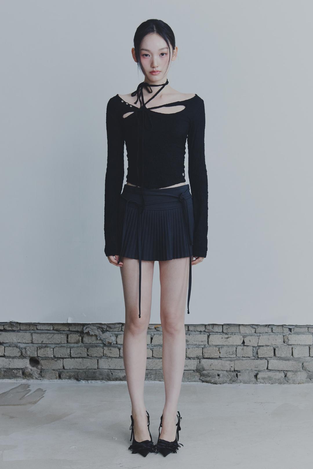 WRINKLED ORCHID TOP black