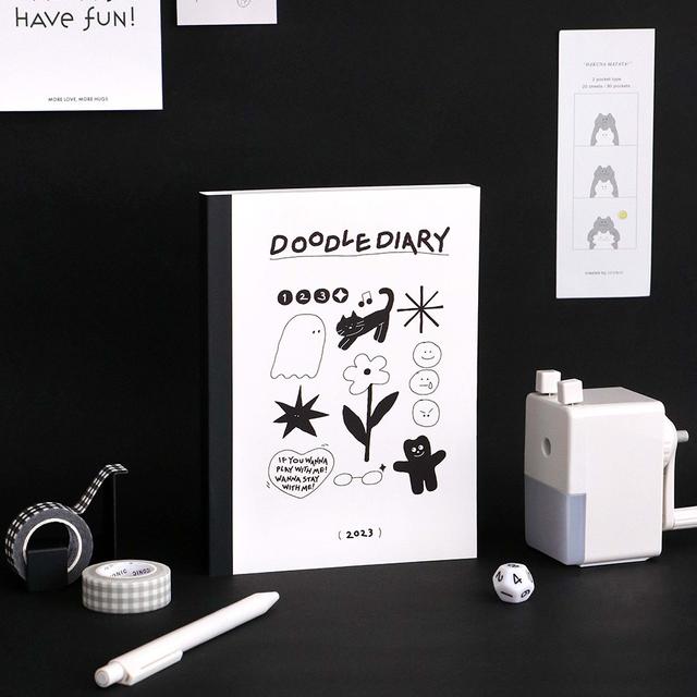 아이코닉 2023 두들 다이어리(위클리 플래너 일기장 다꾸 DIARY 스케줄러 꾸미기)