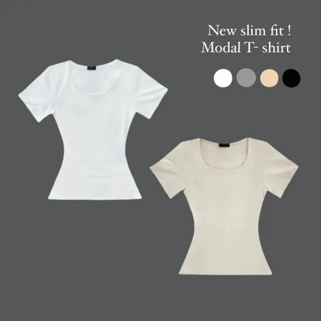 [팔뚝살소멸!/허리단면25] 모달 쫀득탄탄 유넥 잘록라인티