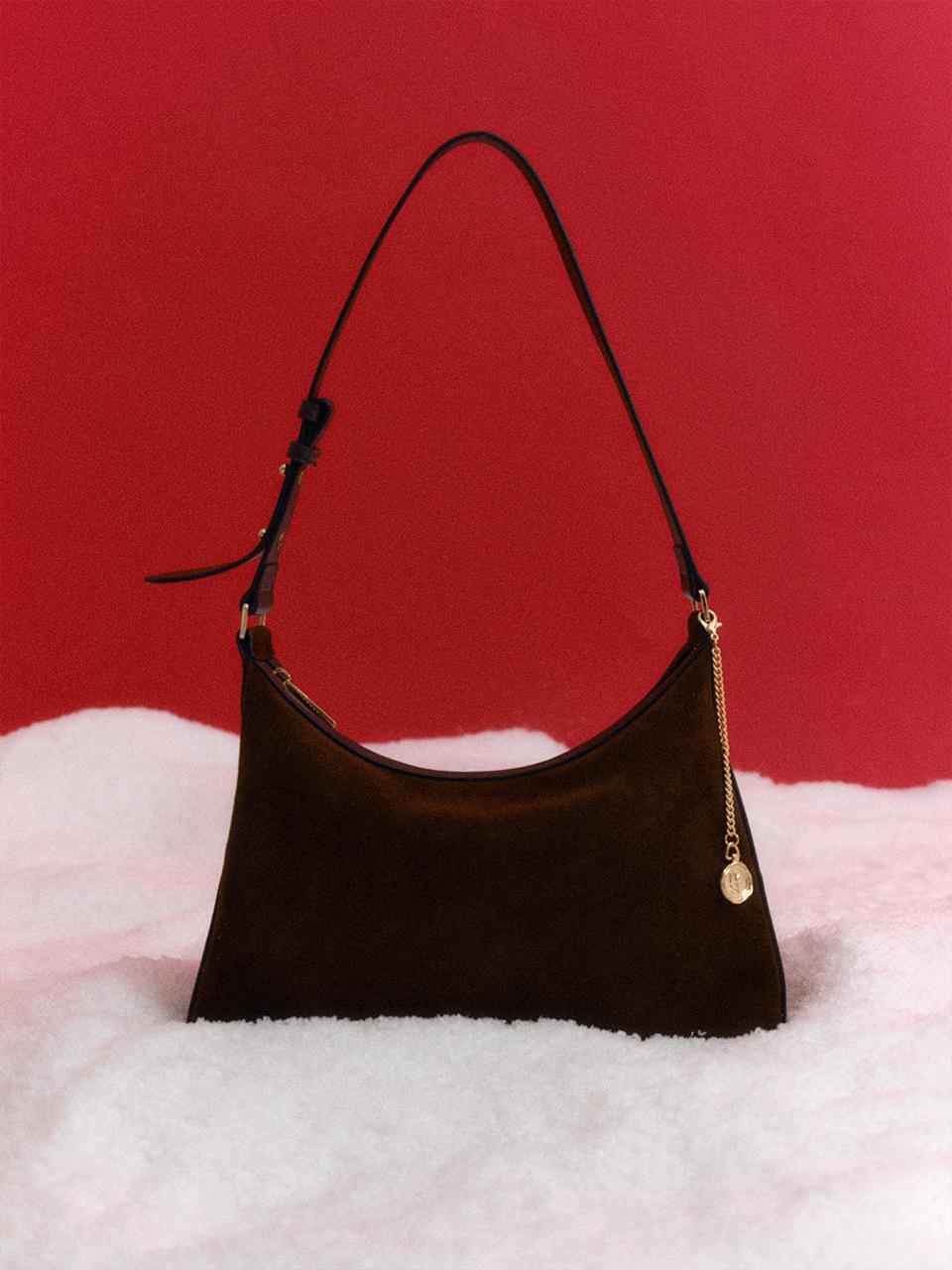룩캐스트 수잔 스웨이드 호보백_다크 브라운 / SUSAN SUEDE HOBO BAG_DARK BROWN