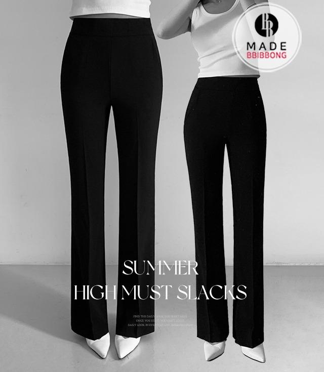 [B-MADE/옆지퍼ver.]린넨 부츠컷 하이머스트 슬랙스 [여름긴바지 숨은지퍼 스판 군살커버 일자세미 아이스 쿨]