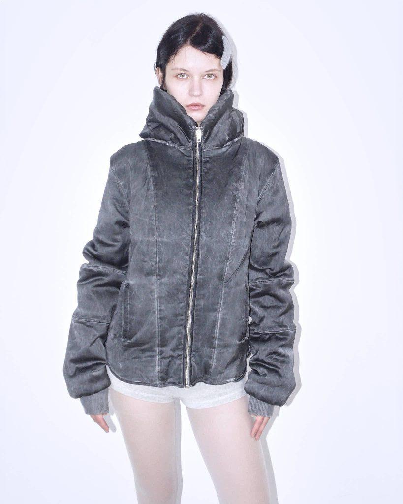 DARK GRAY OVERSIZED QUILTED PUFFER JACKET - Anemonia