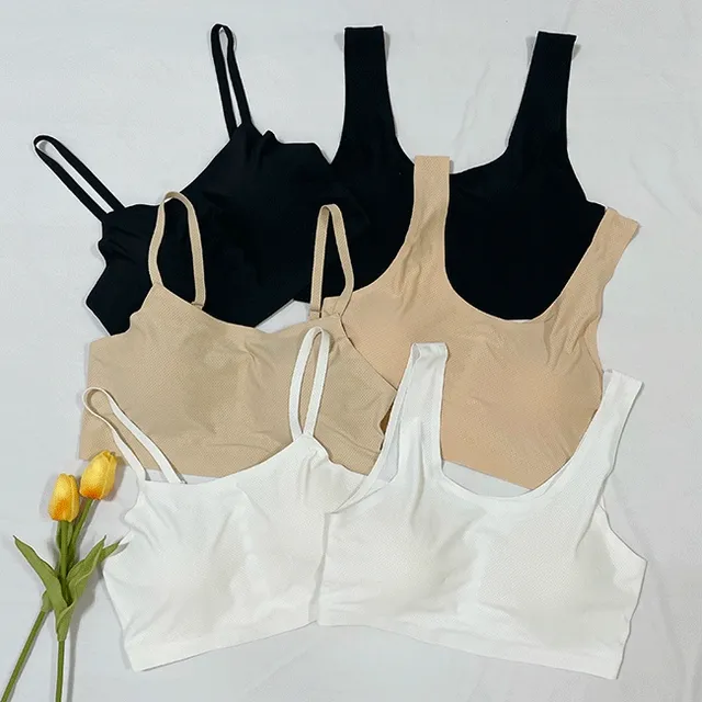 [완전편해] 심리스 노와이어 브라탑 얇은 브라렛 끈 런닝 속옷세트