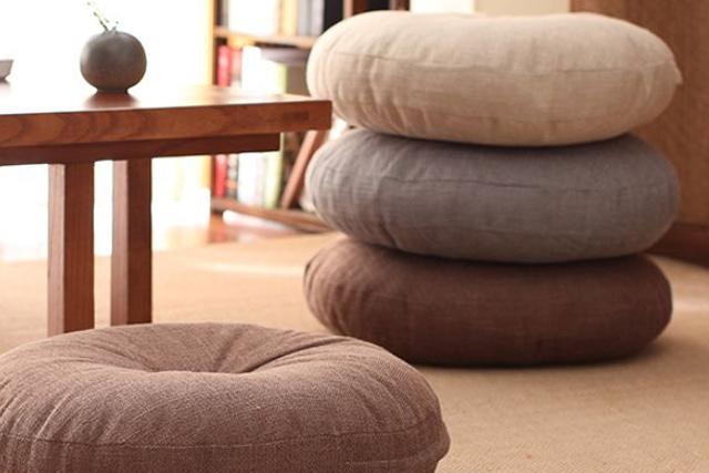 위드유 푹신한 좌식 원형 의자 방석 3colors