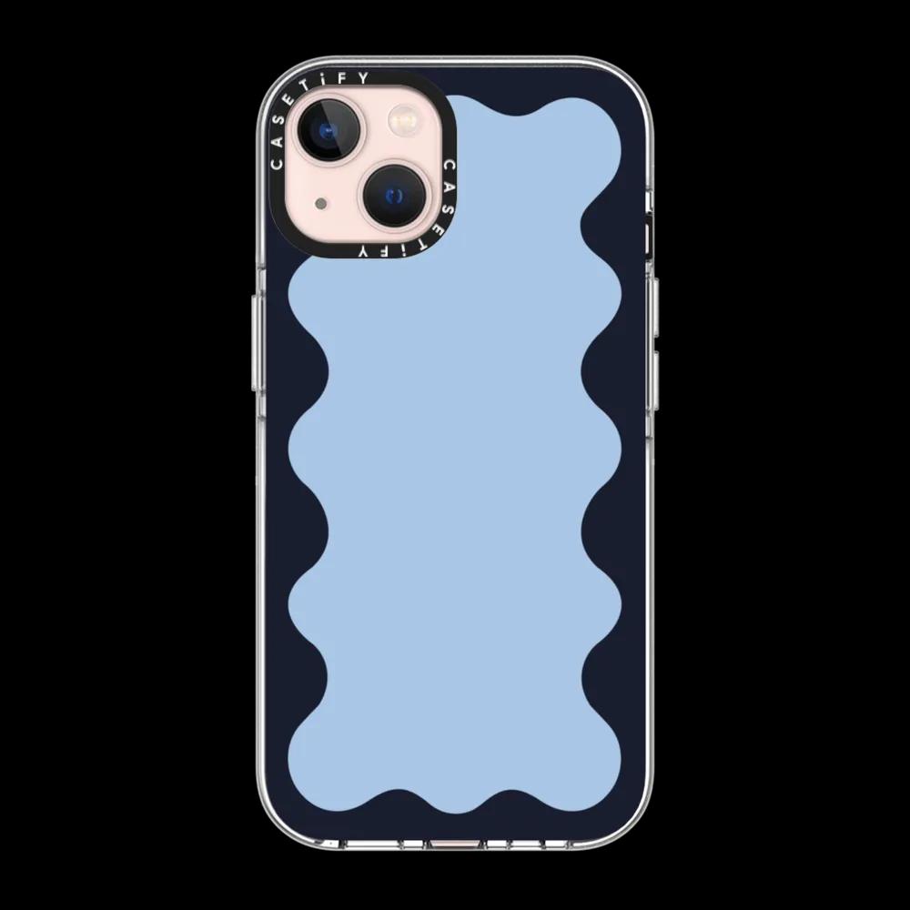 Blue Background Wavy Border