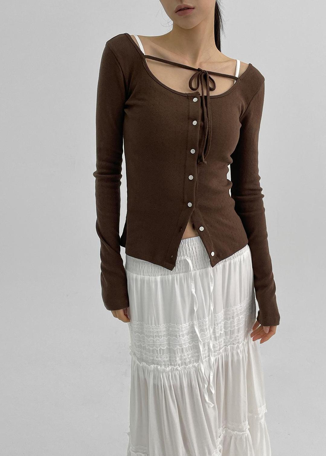 블랙업 [1천장판매] [MADE] 슈린디 펀칭 버튼 긴팔티