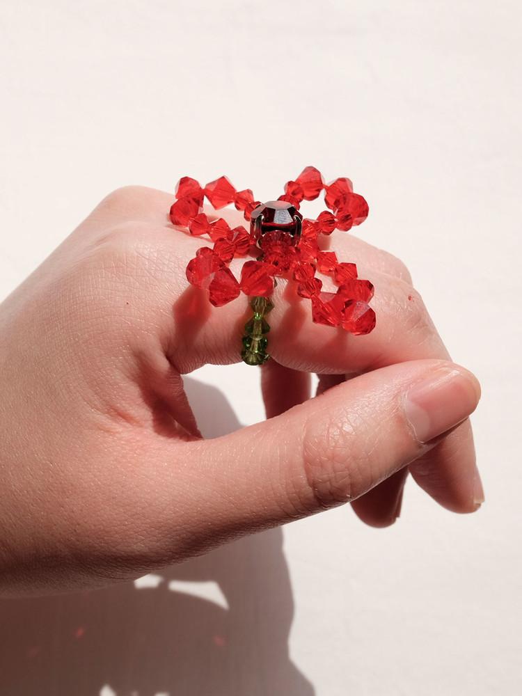 Red Flower Ring (L)