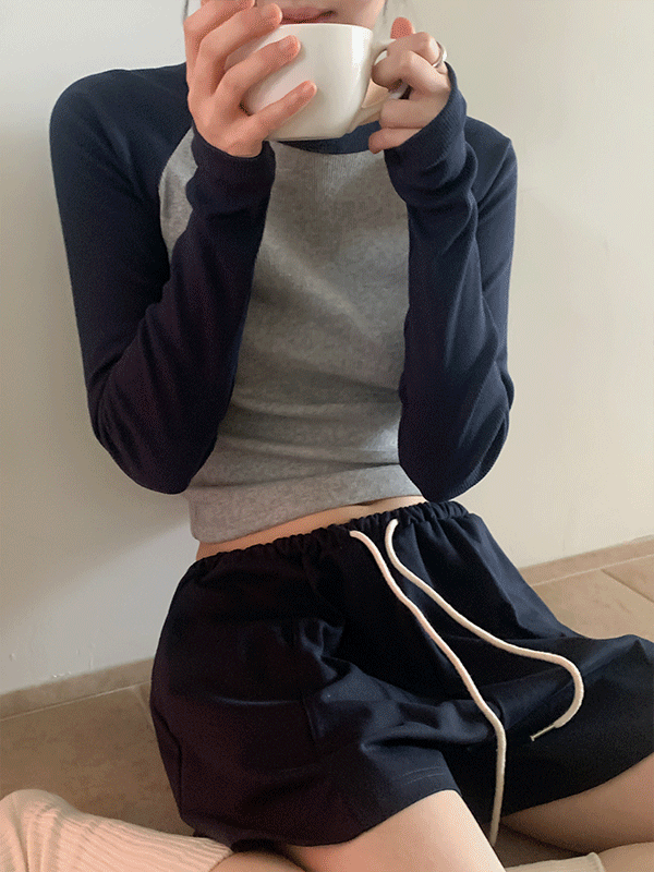 나이니 [그레이당일] 브루더 골지 배색 나그랑 티셔츠