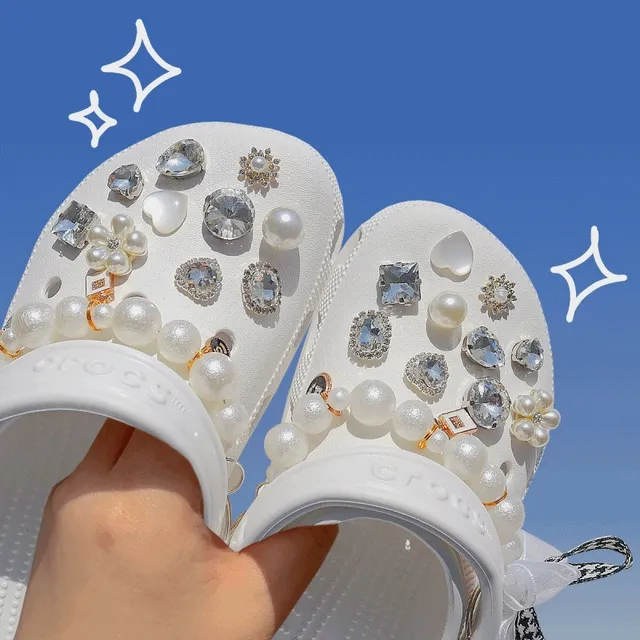 [✨22pcs] 진주 체인 큐빅 지비츠 세트 호환 악세사리 파츠