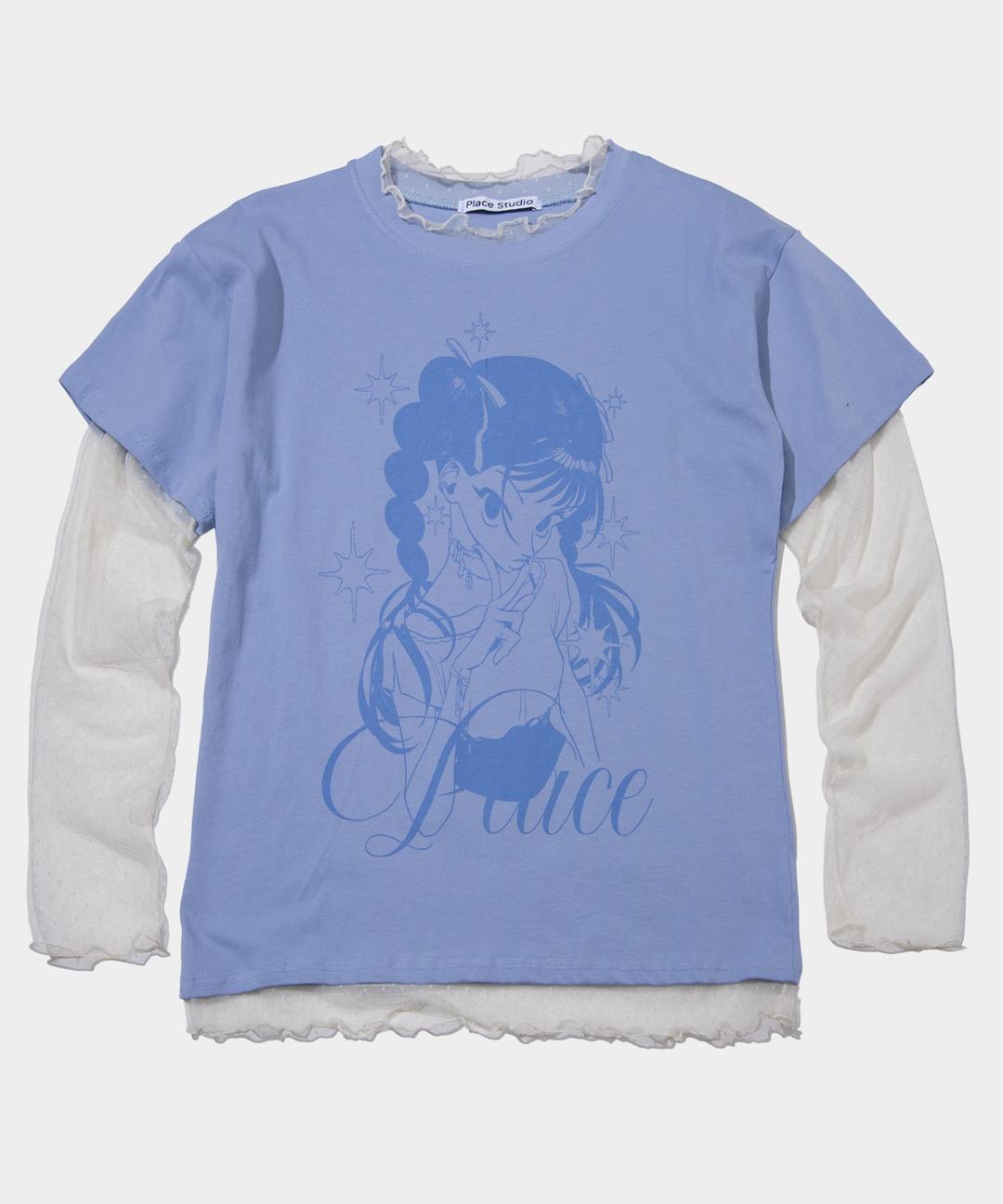 [193STUDIO] Shine Nikki Dot See-through Layered Long Sleeve Overfit T-shirt _ 3COLOR