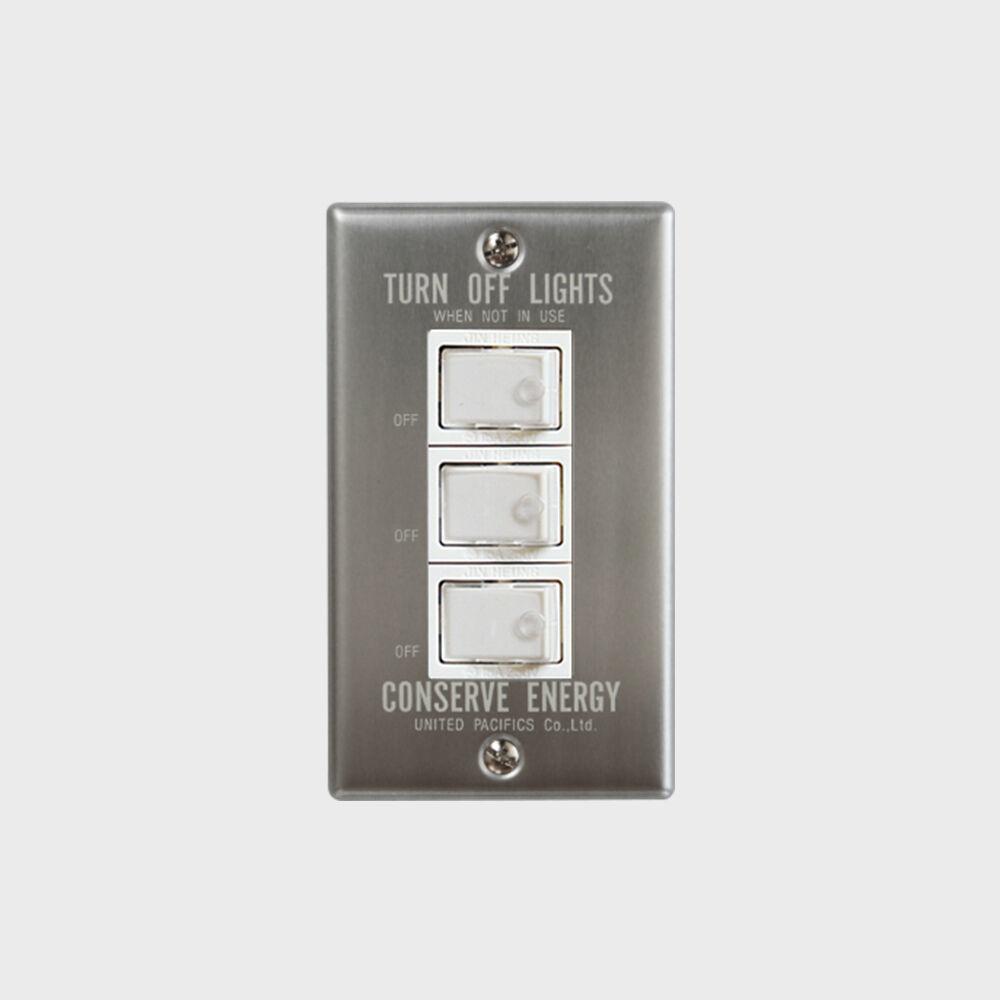 P.F.S. 빈티지 스위치 Aluminium 3구_White