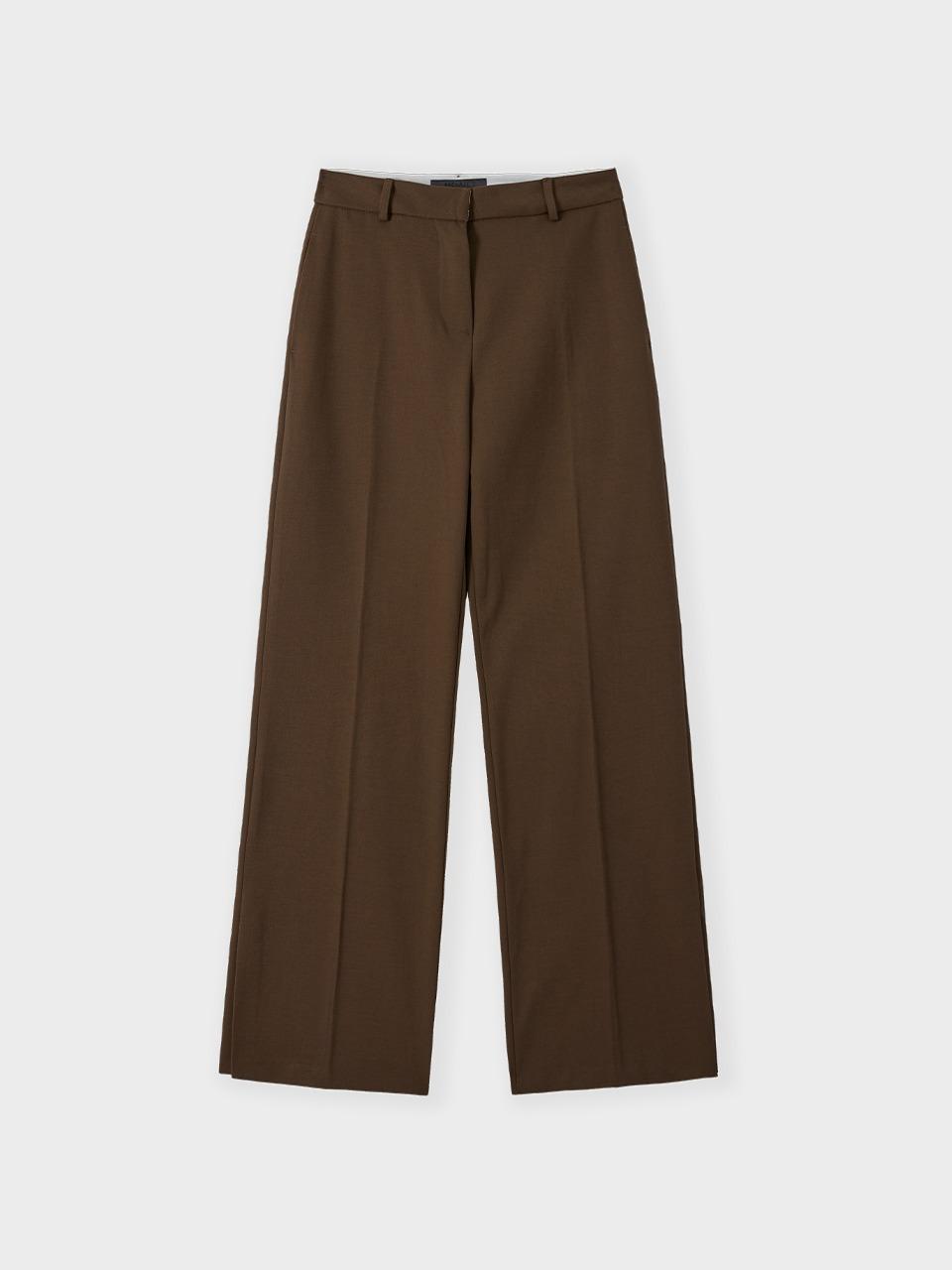 side slit long trousers_khaki brown
