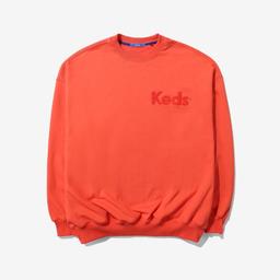 (대전신세계) Keds 케즈  남여공용 유니섹스 오버핏 맨투맨 Keds 부클 로고 맨투맨_KD2POD3111X_ORE