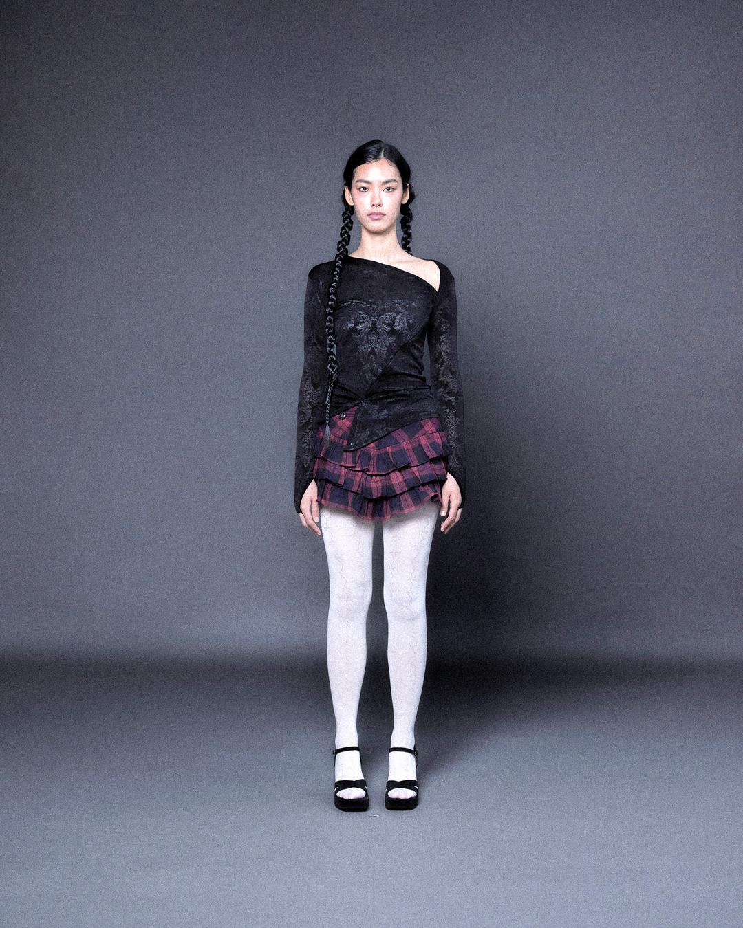 (1/17예약배송)SWEETY CHECK SKIRT[red]