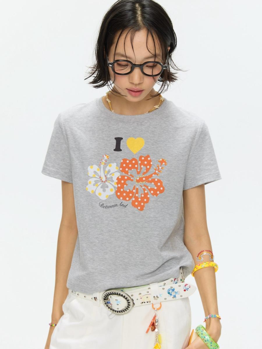 BETWEENAND I Love Flower T-Shirt (2color)