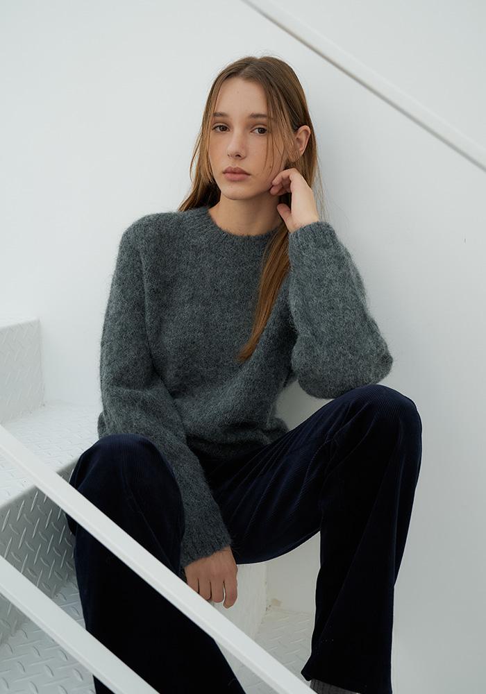 Classic Alpaca Round Knit_Gray