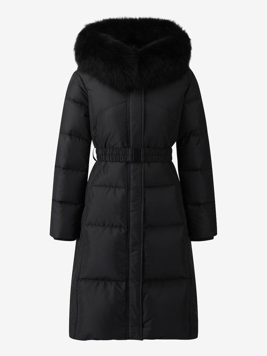 폭스퍼 벨티드 롱다운 점퍼 BK_D254PSG339