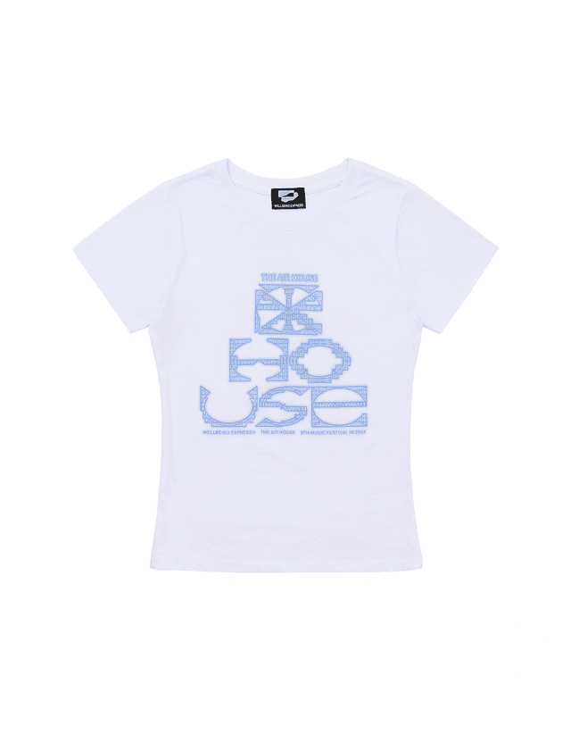 [WBExAIRHOUSE] Grid Symbol Half Sleeve White