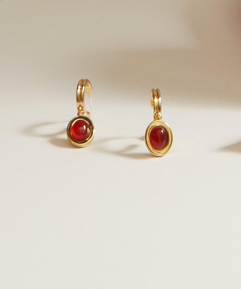 Devon Earrings in Carnelian - Carnelian