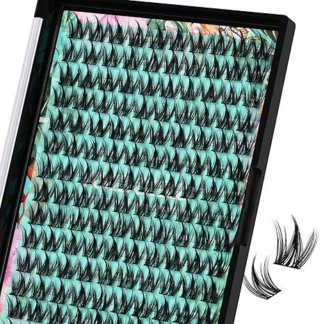 Lash Clusters Manga 140피스 속눈썹 클러스터 웻 룩 초박형 속눈썹 밴드 속눈썹 연장 뾰족한 애니메이션 와이드 스팬 속눈썹 (퍼피, D-18mm)