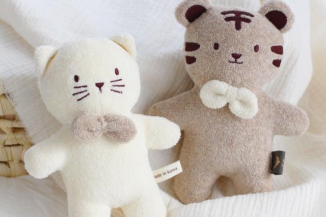 국내제작 오가닉 타올 애착인형 토끼 호랑이 고양이 곰인형