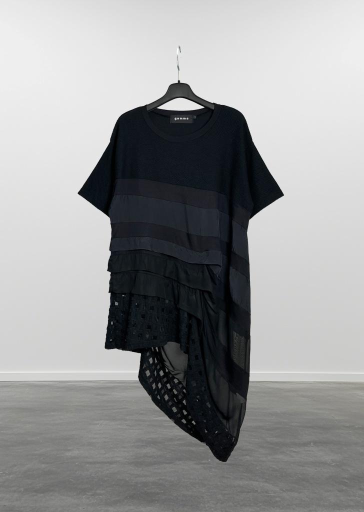 GOMME unbalance short sleeve one piece
