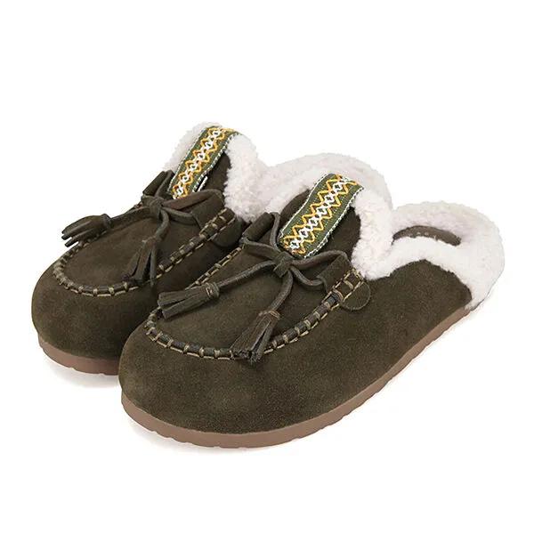 바바라 소가죽 오블리크 여성 퍼 로퍼뮬 3cm_BBI567