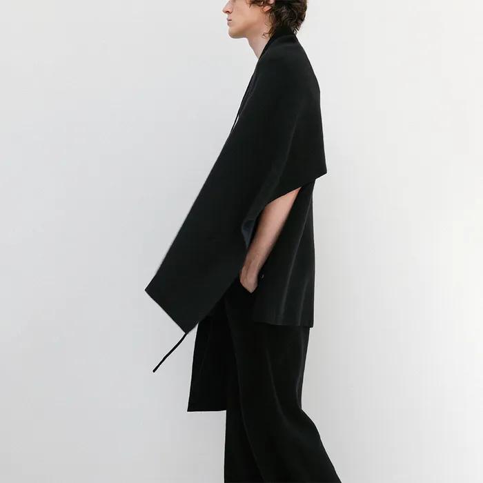 Wool Cashmere Double Faced Multiway Stole_Night Scape