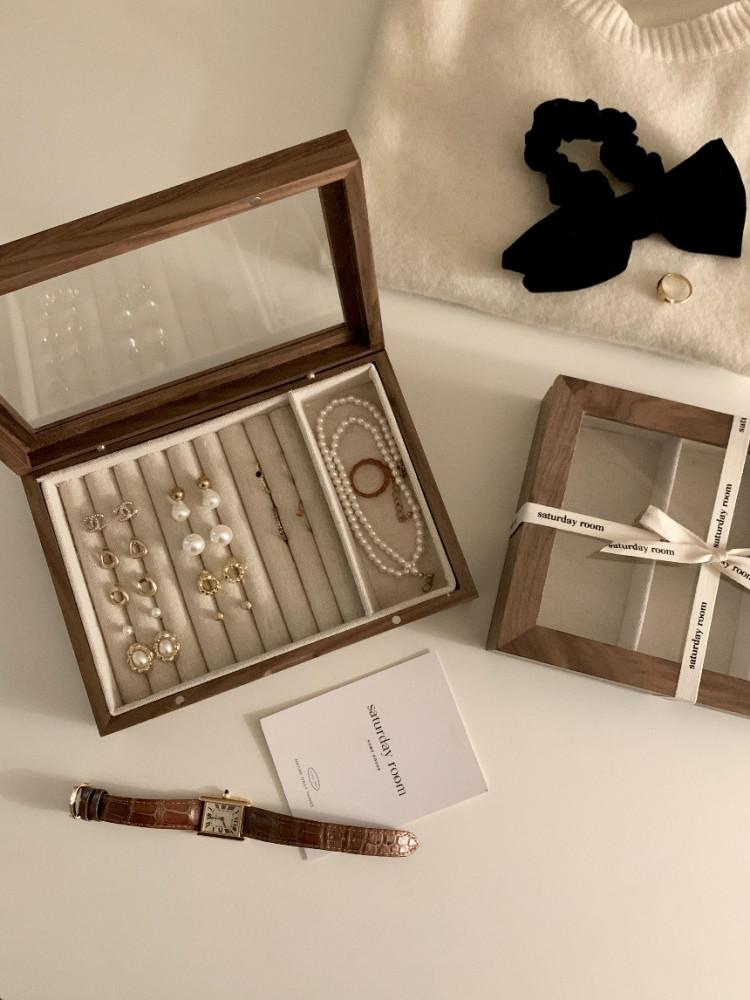 네츄럴 우드 악세사리 보관함 케이스 3types