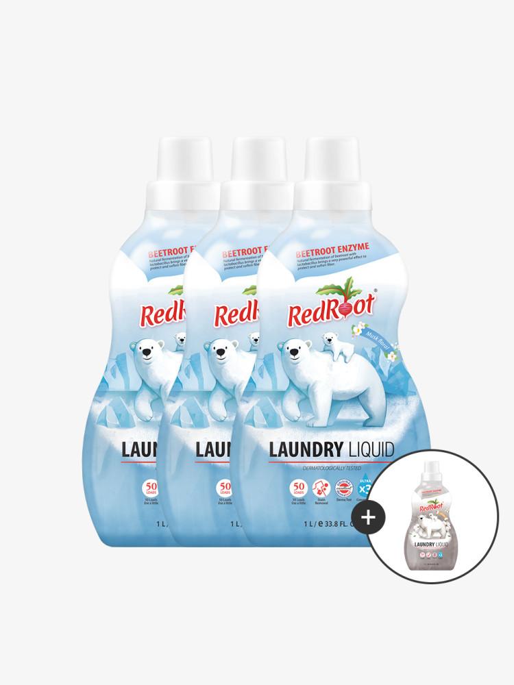 [감사제특가+세탁세제 1개 더증정] 레드루트 유아 아기 세탁세제 머스크플로랄 1L 3개 ★사은품포함 세탁세제 4개출고★