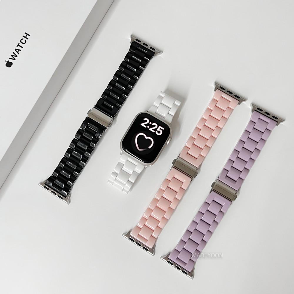 파스텔 글로우 아크릴 애플워치 스트랩 메이드윤