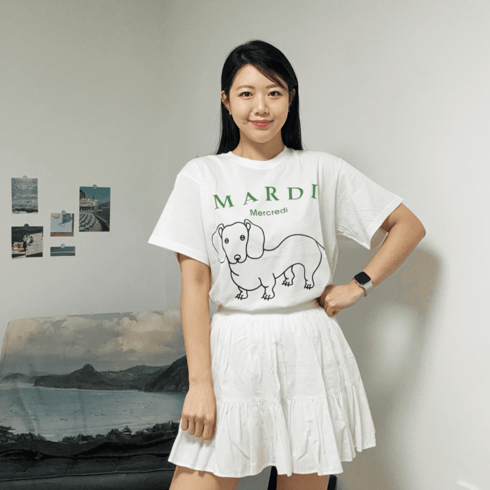 [무료 구매 포인트 적립] 마르디 메크르디 여름 반팔 티셔츠 플라워블로썸 크림 빈티지, FREE(One size)