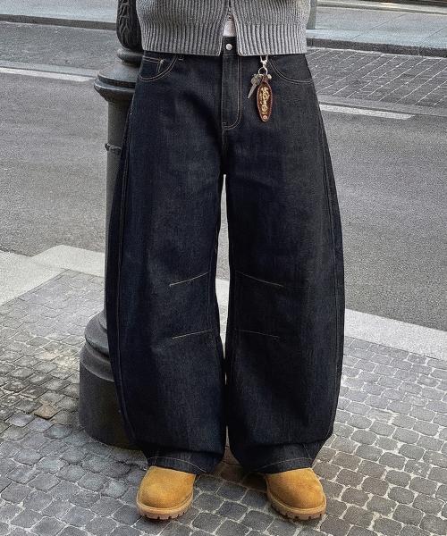 브루니 커브드 데님팬츠 (생지)