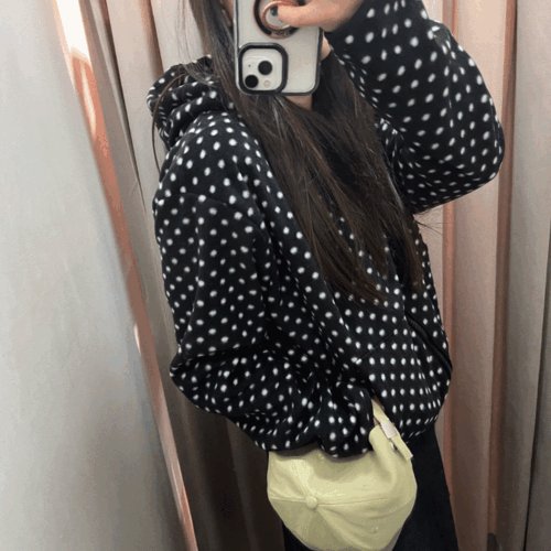 스테이데이 [주문폭주]  부들부들 도트 후드 후리스